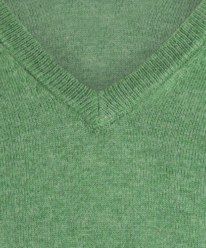 Sweater V-Neck Cotton/Cashmere | Green