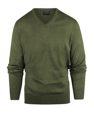 Pullover V-Hals Cotton/Cashmere | Groen