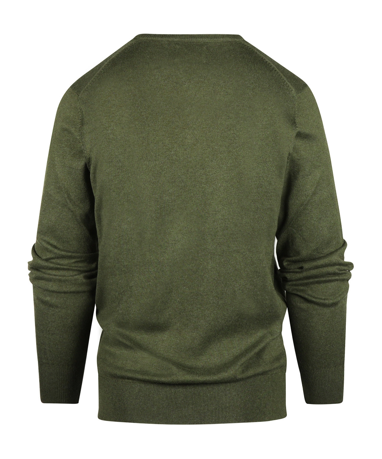 V-Ausschnitt-Pullover aus Baumwolle/Kaschmir | Grün