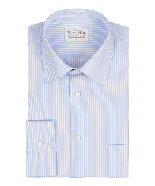 Shirt Semi Widespread | Zacht Licht Blauw Pin Streep