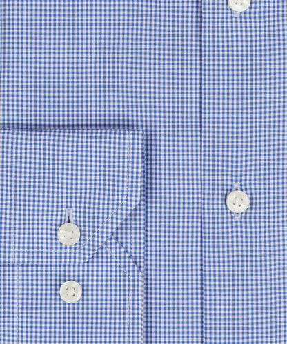 Shirt Semi Widespread | Blauw Micro Ruit