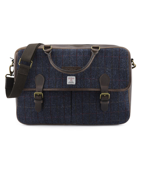 Harris Tweed Briefcase | Navy Blue