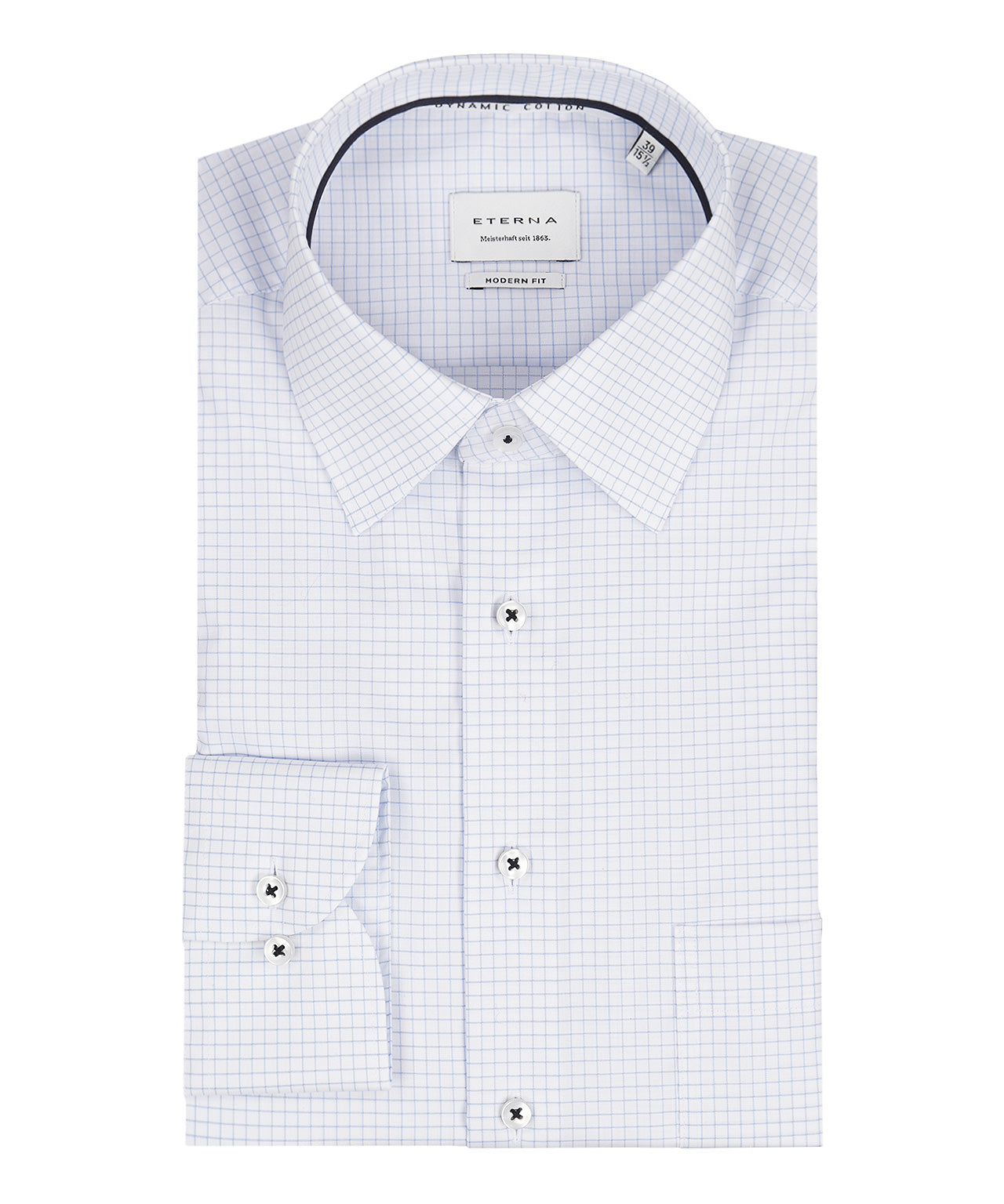 Shirt Normaal boord | Schriftruit Wit/Lichtblauw