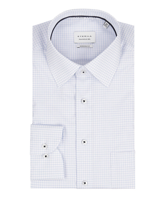 Shirt Normaal boord | Schriftruit Wit/Lichtblauw