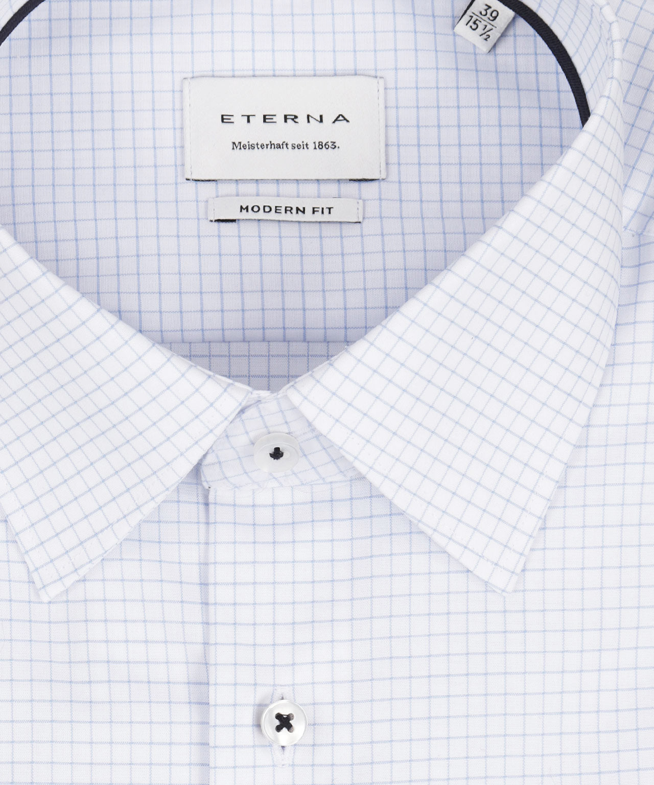 Shirt Normaal boord | Schriftruit Wit/Lichtblauw