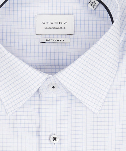 Shirt Normaal boord | Schriftruit Wit/Lichtblauw