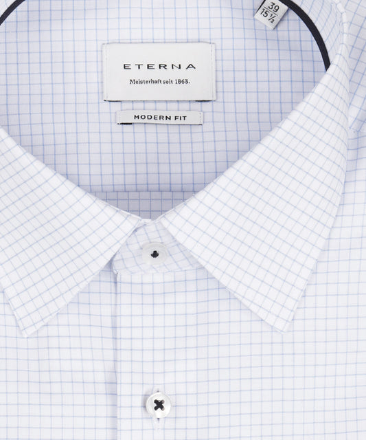 Shirt Normaal boord | Schriftruit Wit/Lichtblauw