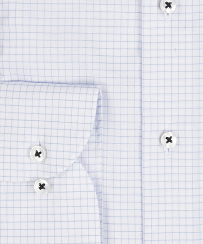 Shirt Normaal boord | Schriftruit Wit/Lichtblauw