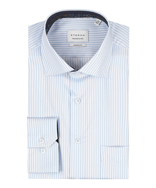 Shirt Normaal boord | Lichtblauw/Wit streep
