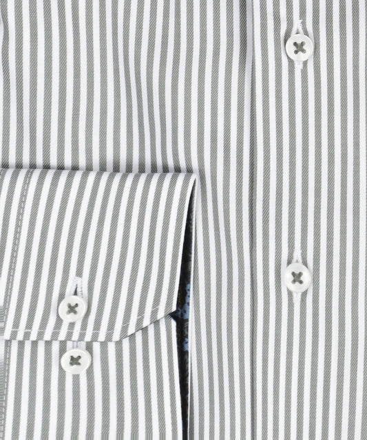 Shirt Normaal boord | Groen/Wit streep