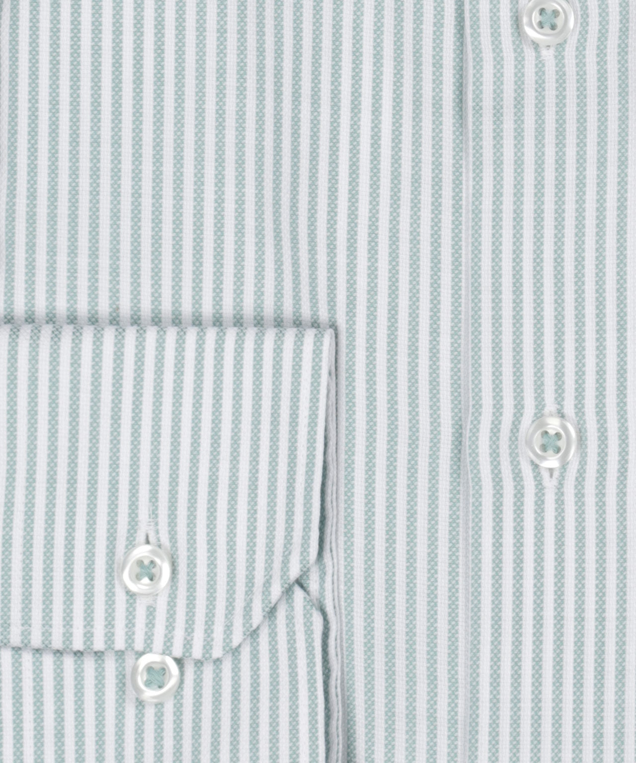 Shirt Normaal boord | Groen/Wit streep Oxford