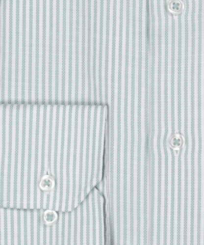 Shirt Normaal boord | Groen/Wit streep Oxford