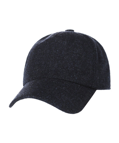 Wigens Tweed Baseball Cap | Navy Blue