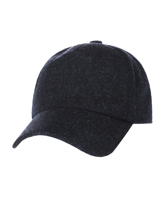 Wigens Tweed Baseball Cap | Navy Blue