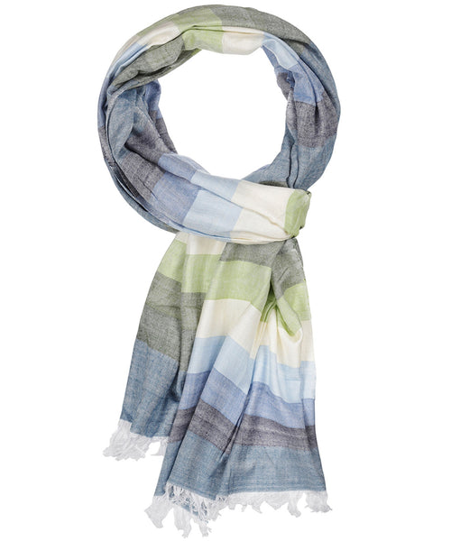 Streep Sjaal breed | Blauw