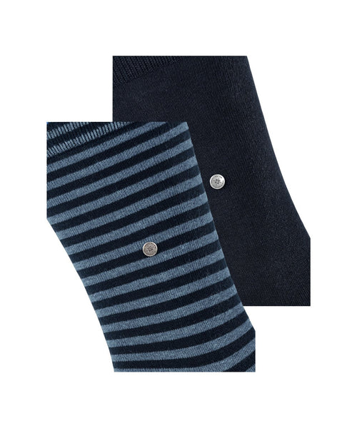Burlington Sok Everyday Stripe 2-pack | Blauw