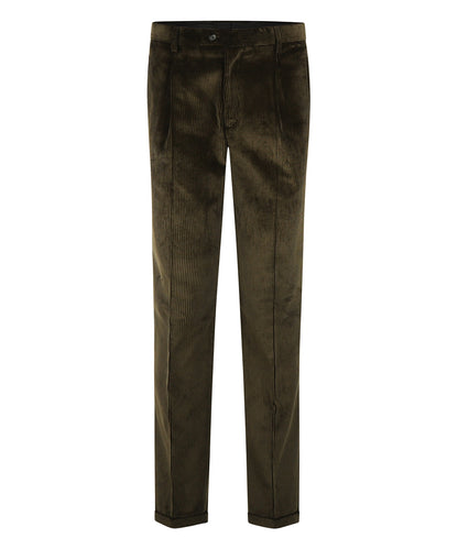 Cordhose mit breitem Rippstrick | Grün