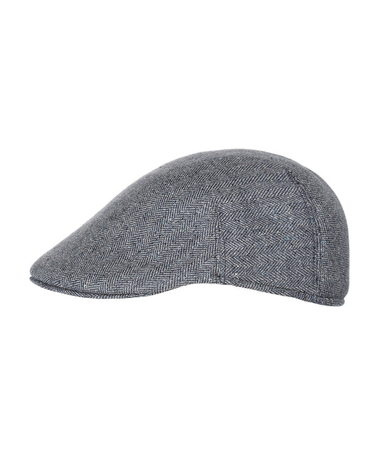 Soft Cap Linnen/Katoen | Blauw Herringbone