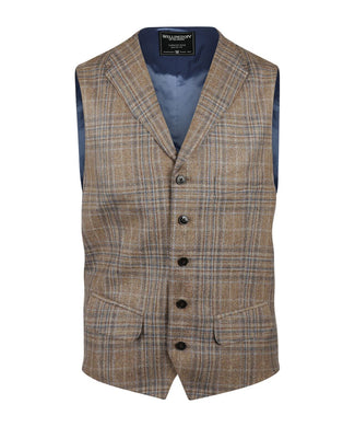 Gilet zijde met wol mix | Bruin