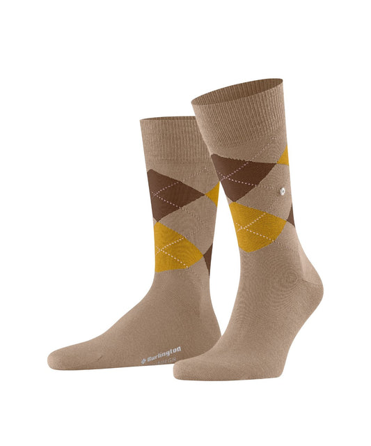 Edinburgh Sok | Sand/Brown/Yellow diamond check