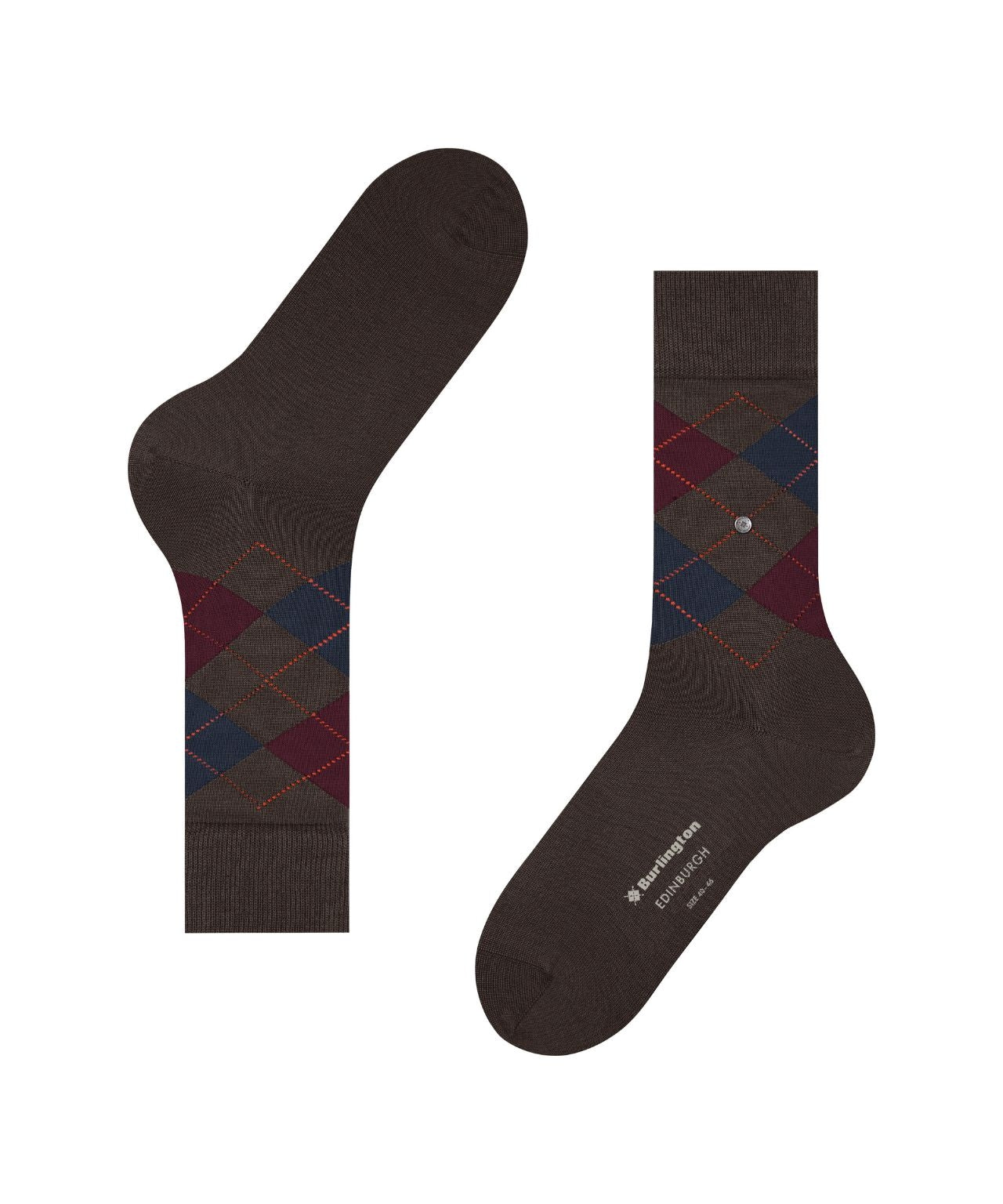 Edinburgh Sok | Dark Brown/Burgundy/Navy diamond check