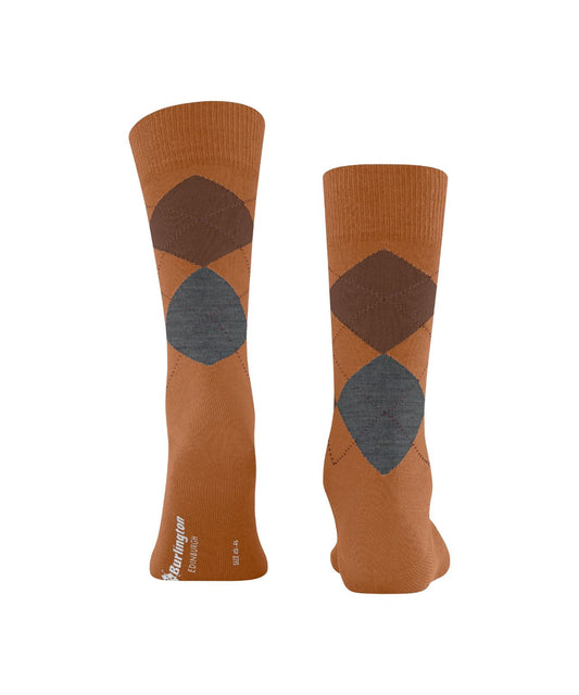 Edinburgh Sok | Rust/Grey/Brown diamond check