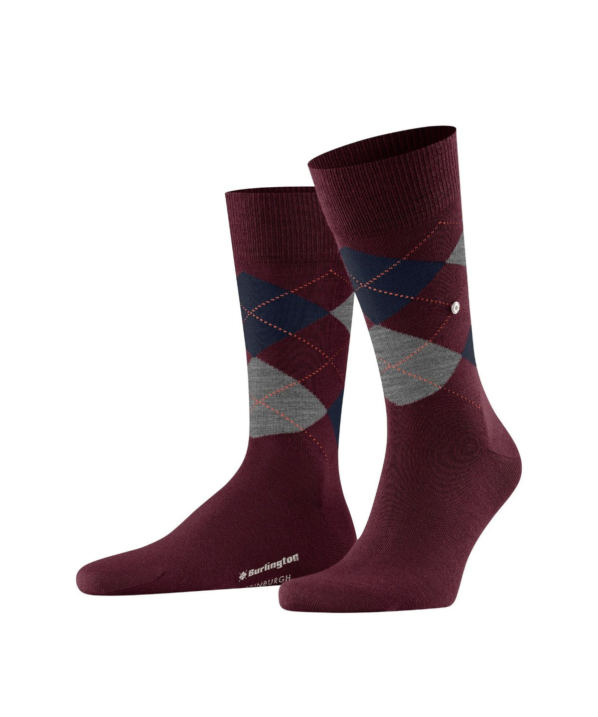 Edinburgh Sok | Burgundy/Navy/Grey diamond check