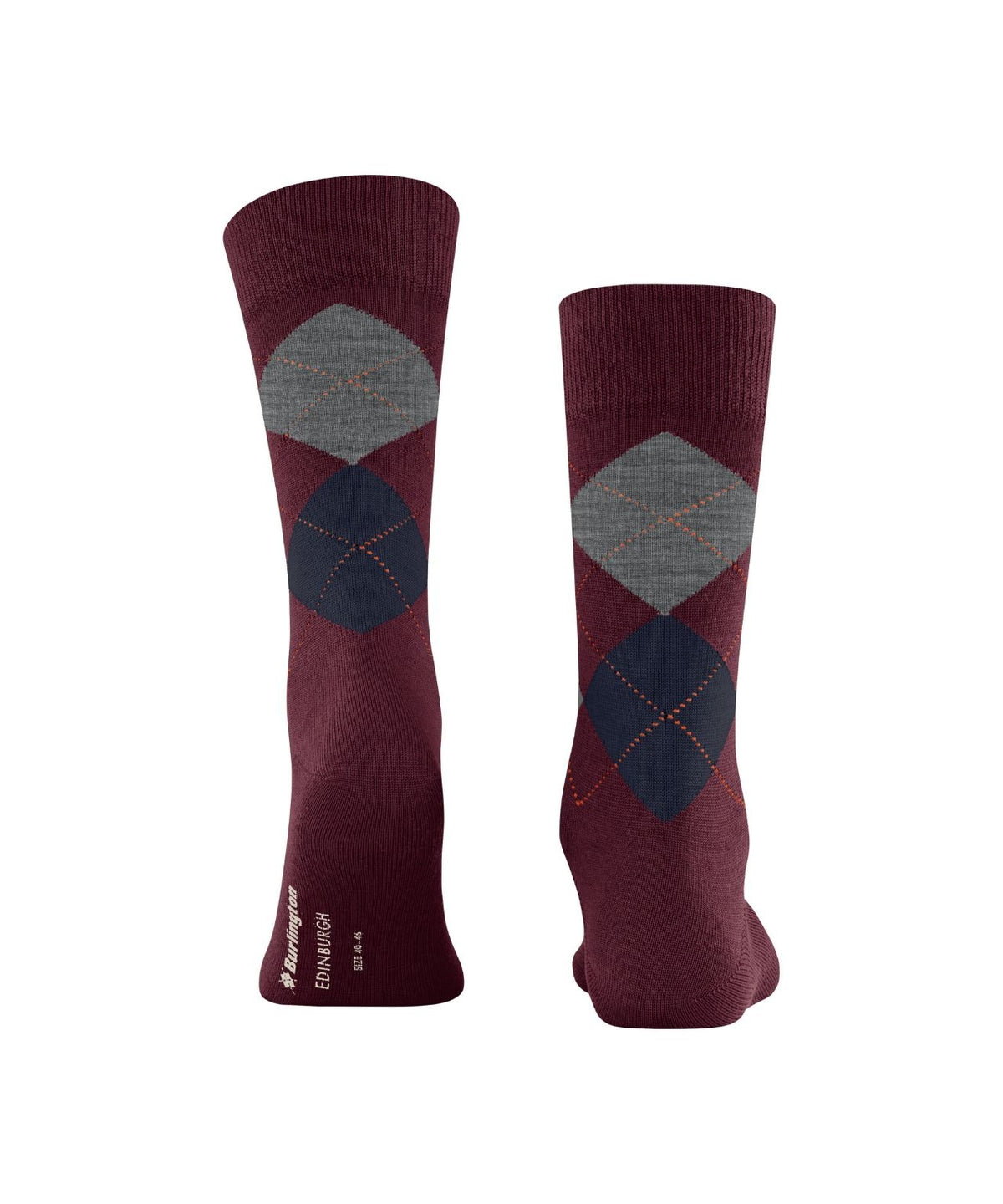 Edinburgh Sok | Burgundy/Navy/Grey diamond check