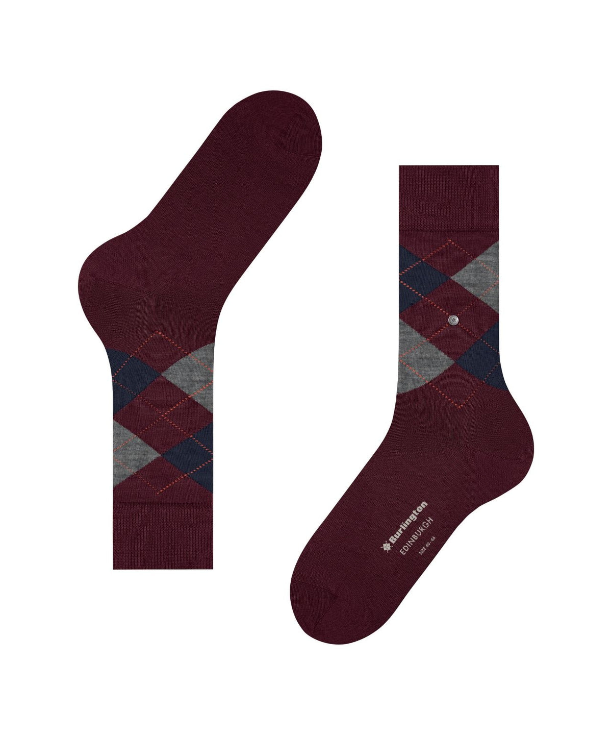 Edinburgh Sok | Burgundy/Navy/Grey diamond check