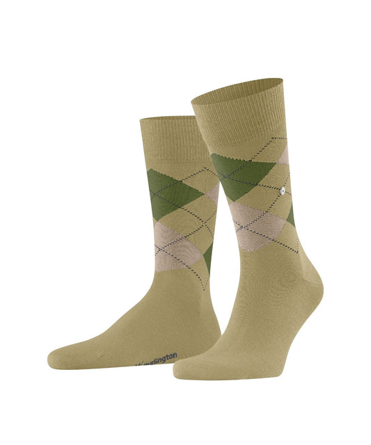 Edinburgh Sok | Khaki diamond check