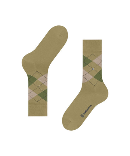 Edinburgh Sok | Khaki diamond check