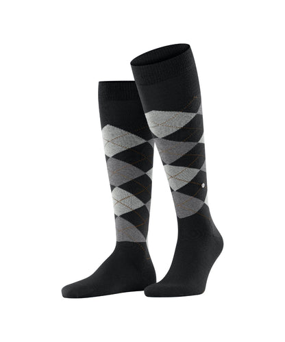 Edinburgh Heren knielang | Black/Grey diamond check