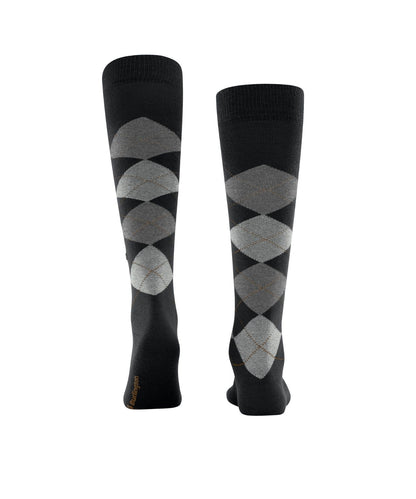 Edinburgh Heren knielang | Black/Grey diamond check