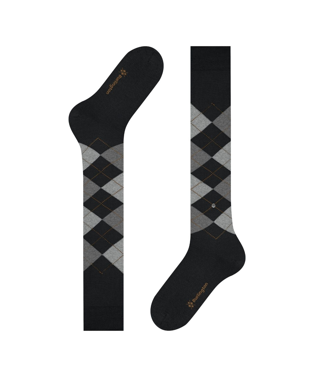 Edinburgh Heren knielang | Black/Grey diamond check