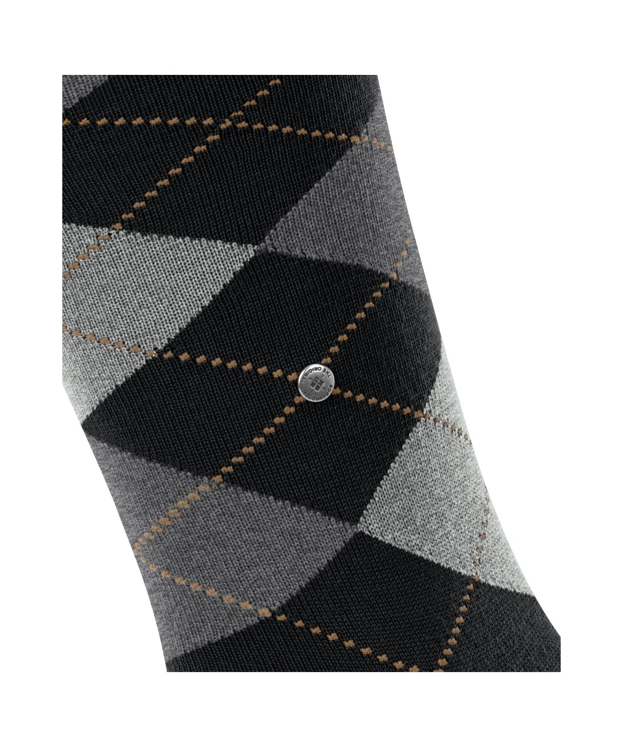 Edinburgh Heren knielang | Black/Grey diamond check
