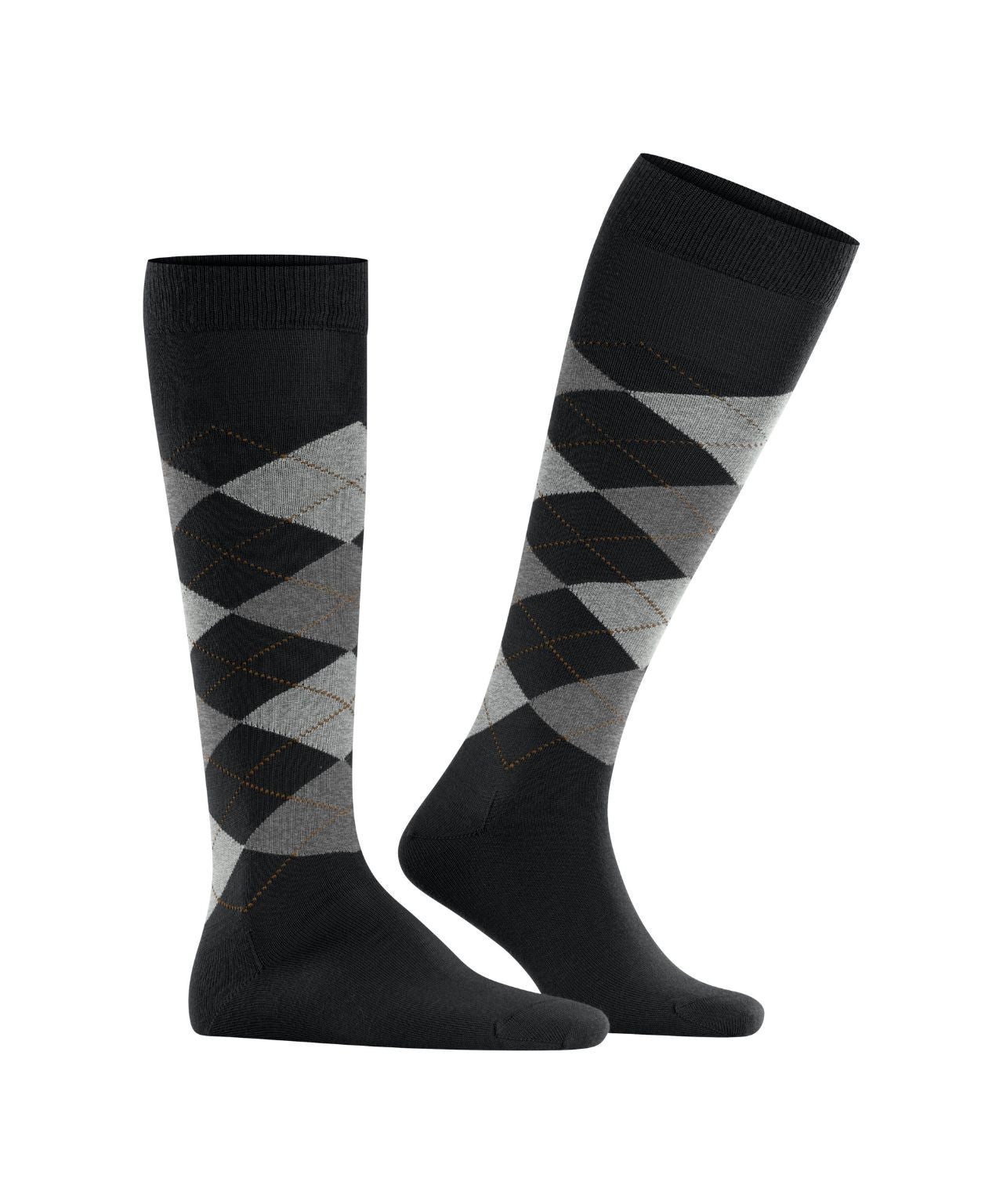 Edinburgh Heren knielang | Black/Grey diamond check