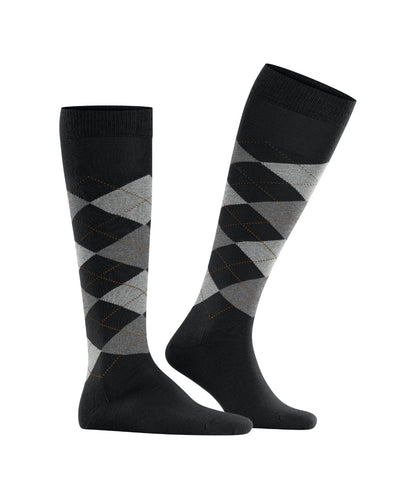Edinburgh Heren knielang | Black/Grey diamond check