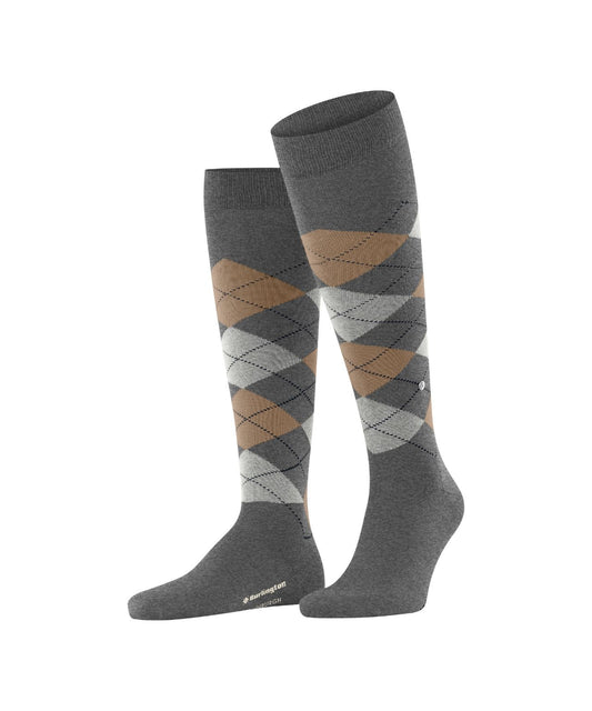 Burlington Edinburgh Herren-Kniestrümpfe | Grau