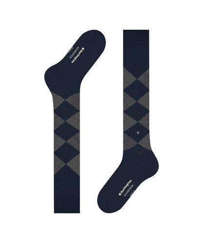 Edinburgh Heren knielang | Navy/Grey diamond check