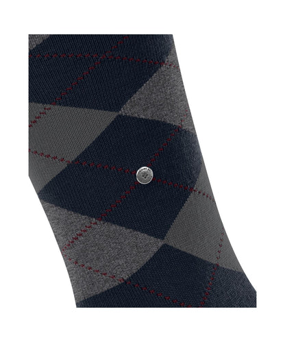 Edinburgh Heren knielang | Navy/Grey diamond check