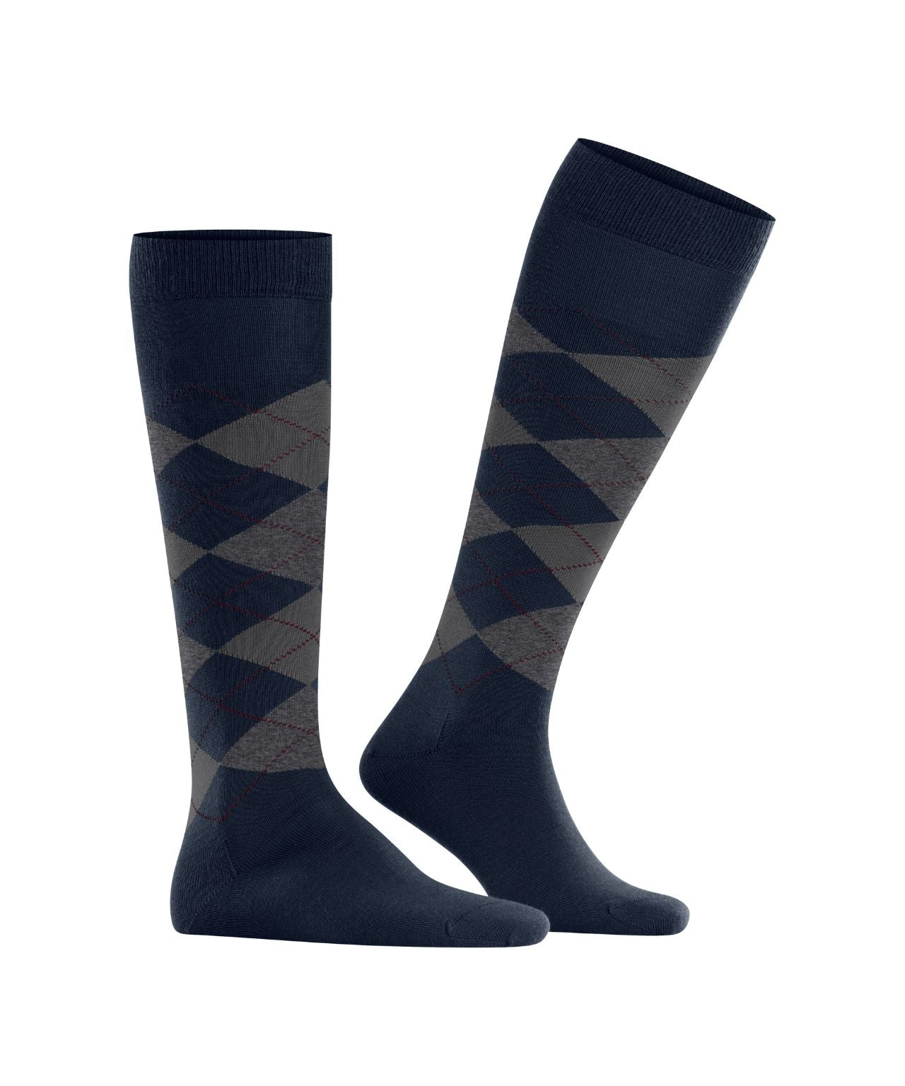 Edinburgh Heren knielang | Navy/Grey diamond check