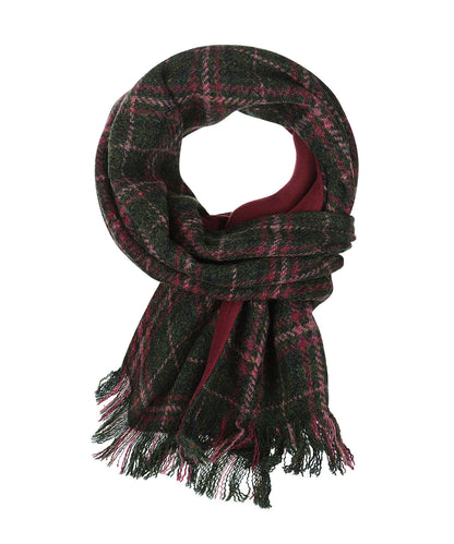 Harris Tweed Scarf | Donker Groen Roze