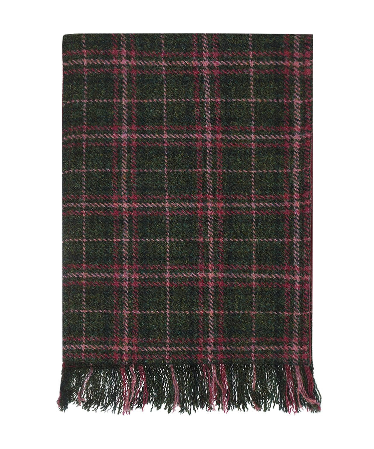 Harris Tweed Scarf | Donker Groen Roze