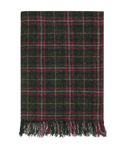 Harris Tweed Scarf | Donker Groen Roze