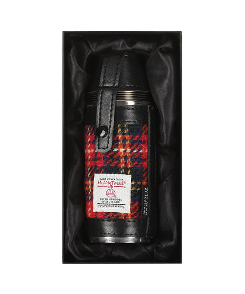 Harris Tweed Hunting Flask | Rood