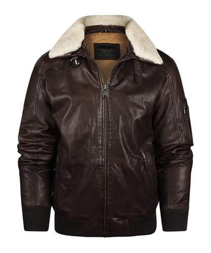 Leather Pilot Jacket | Brown