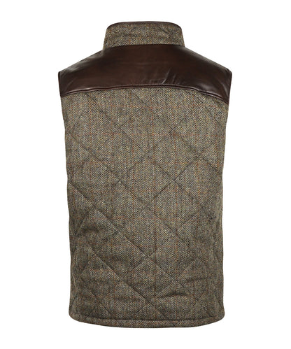 Bodywarmer Levi | Groen/Bruin melange herringbone