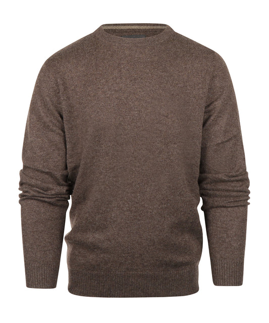 Round Neck Cashmere Sweater | Brown