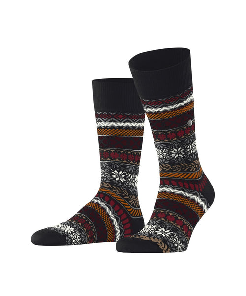 Burlington Country Fair Isle sok | Zwart
