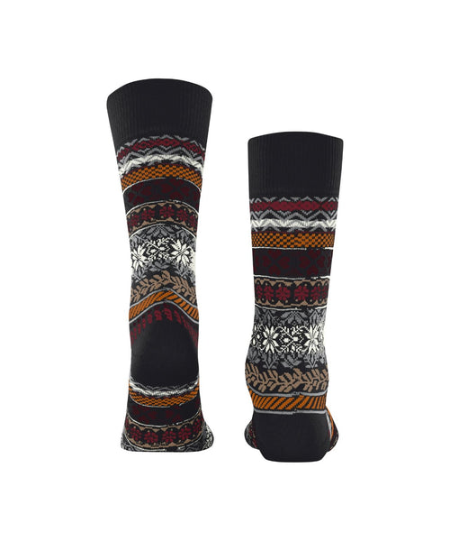 Burlington Country Fair Isle sok | Zwart